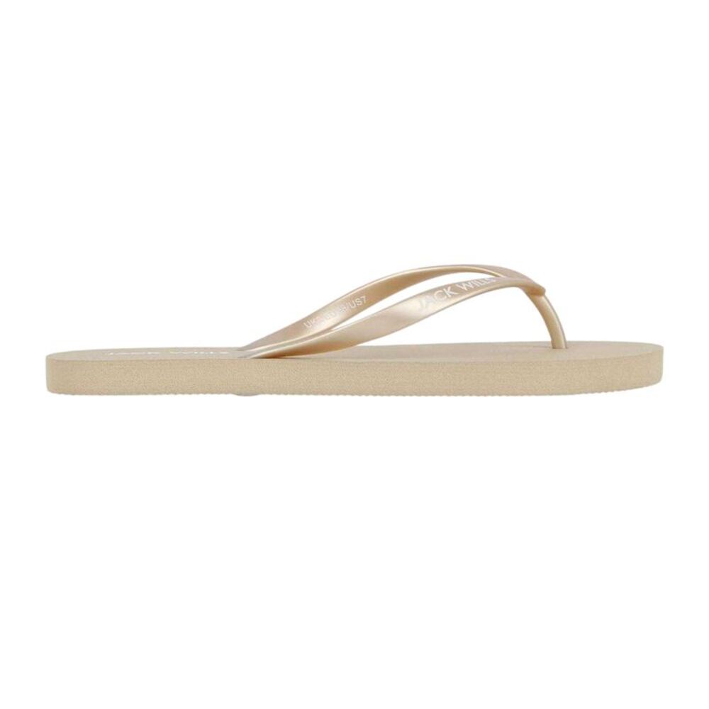 Jack Wills Womens/Ladies Rubber Flat Flip Flops / Gold